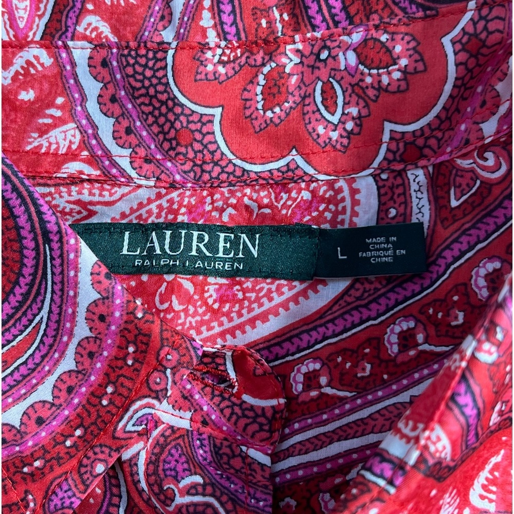 Lauren Ralph - Women’s Paisley-Print Shirt /Long Sleeve / Buttondown Blouse - Picture 3 of 11